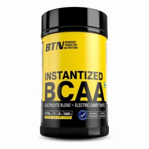 BTN Instantized BCAA (2:1:1 Ratio) Pre And Post Workout Supplement, Enriched With Electrolytes, Electric Candy Taste - 360g